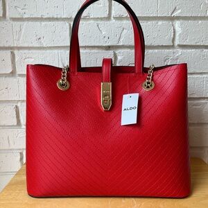 Aldo Scarlet Chain Handle Tote